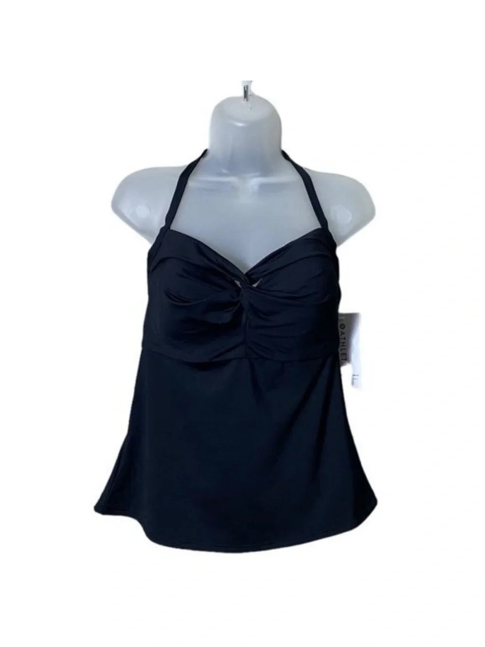 Athleta Hampton Bra Cup Swim Tankini Top Black UPF 50+ Beach 34 D/DD New